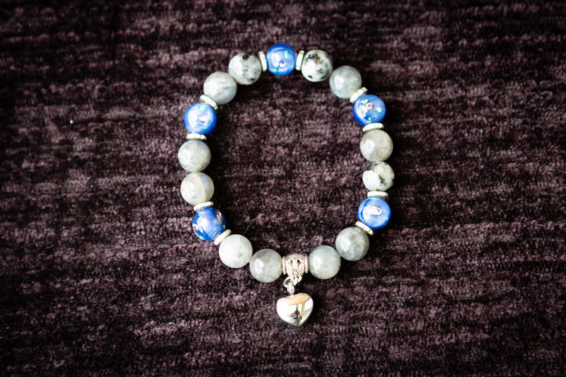 beaded labradorite cremation bracelet