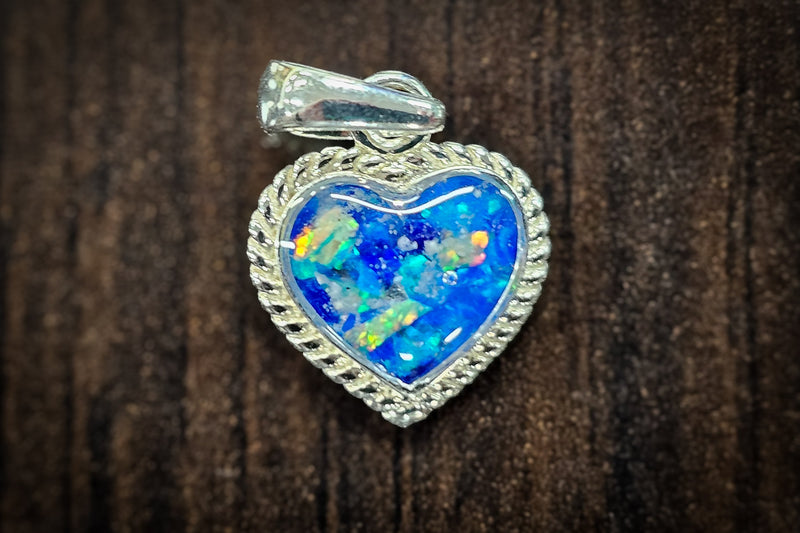 dainty heart pendant with cremation ash